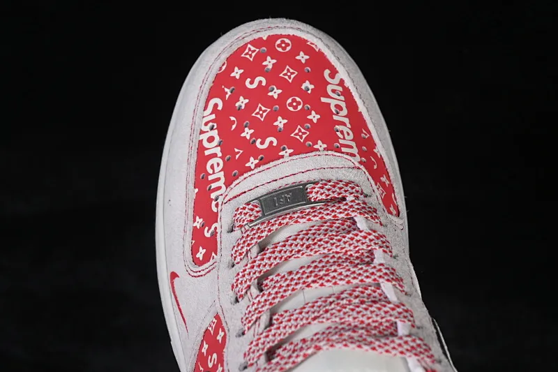 All categories Nk Air Force 1 Air Force series Nk Air Force 1 Low Air Force low-top Nike Air Force 1'07 Low red and white presbyopic stitching Air Force 1 low-top casual sneakers JP2026-131